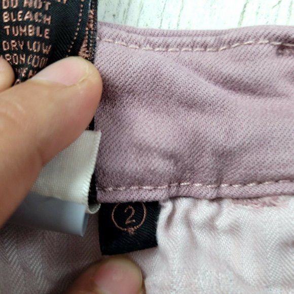 JEN7 by 7 FOR ALL MANKIND High Waist Pink Skinny Jeans Size 2 EUC - Picture 8 of 10